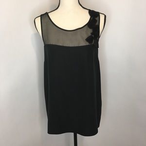 Cynthia Steffe 100% Silk Illusion Black Top